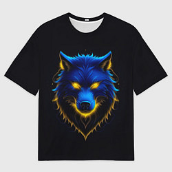Мужская футболка оверсайз Синий хищник