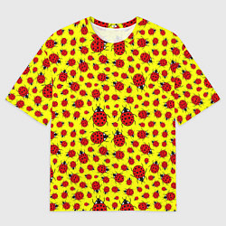 Мужская футболка оверсайз Божьи коровки цветные