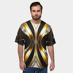 Футболка оверсайз мужская Неоновый узор стальная бабочка, цвет: 3D-принт — фото 2