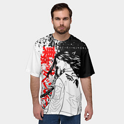 Футболка оверсайз мужская Баджи из вальхаллы - токийские мстители, цвет: 3D-принт — фото 2