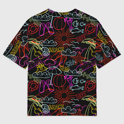 Мужская футболка оверсайз Beach pattern / 3D-принт – фото 2