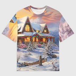 Мужская футболка оверсайз Звездная полночь подарков