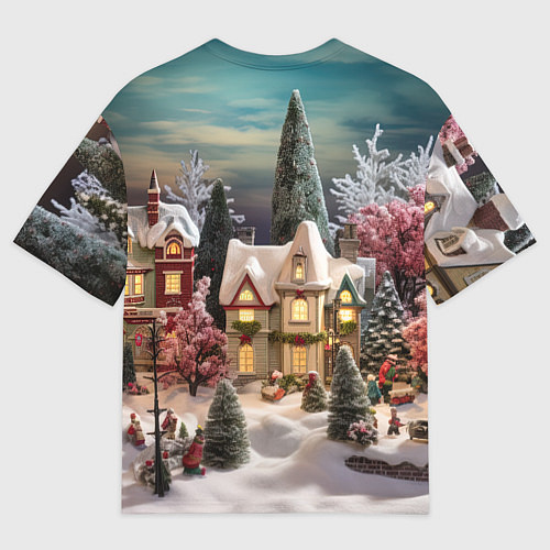 Мужская футболка оверсайз Снежное сияние ночи / 3D-принт – фото 2