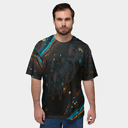 Футболка оверсайз мужская Разводы на нефтяной луже, цвет: 3D-принт — фото 2