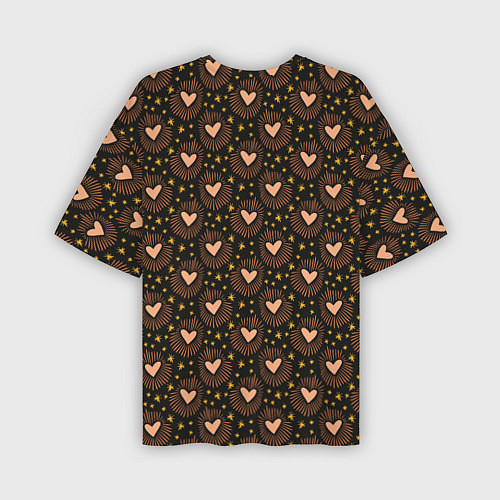 Мужская футболка оверсайз Волшебные сердечки / 3D-принт – фото 2
