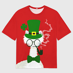 Мужская футболка оверсайз Лама - альпака в день Патрика