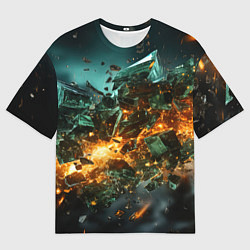 Мужская футболка оверсайз Геометрический всплеск