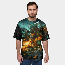 Футболка оверсайз мужская Геометрический всплеск, цвет: 3D-принт — фото 2