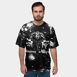 Футболка оверсайз мужская Король и шут - черно-белый, цвет: 3D-принт — фото 2