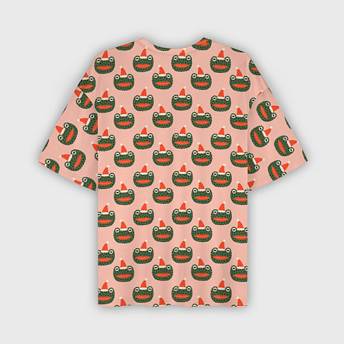 Мужская футболка оверсайз Рождественская лягушка / 3D-принт – фото 2