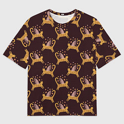 Мужская футболка оверсайз Крылатый леопардовый кот