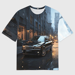 Футболка оверсайз мужская Автомобиль на сумрачной улице, цвет: 3D-принт