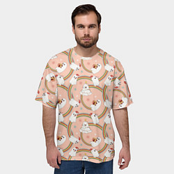Футболка оверсайз мужская Новогодние привидения, цвет: 3D-принт — фото 2