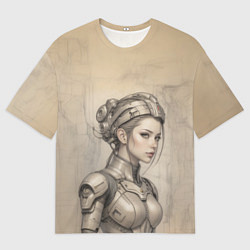 Футболка оверсайз мужская Скетч разведчица, цвет: 3D-принт