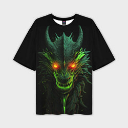 Мужская футболка оверсайз Дракон сверкающих елей