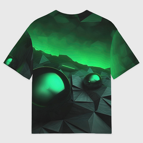 Мужская футболка оверсайз Асимметрия растительного узора / 3D-принт – фото 2