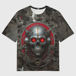 Мужская футболка оверсайз Металлический череп