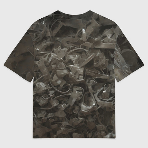 Мужская футболка оверсайз Металлический череп / 3D-принт – фото 2