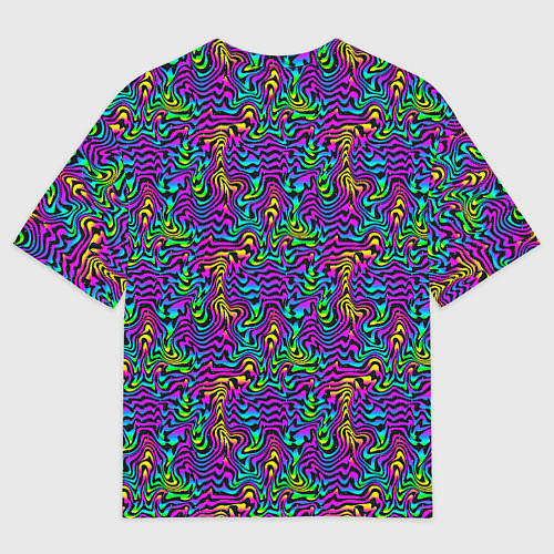Мужская футболка оверсайз Multicolored stripes / 3D-принт – фото 2