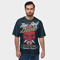 Футболка оверсайз мужская Красный дьявол, цвет: 3D-принт — фото 2