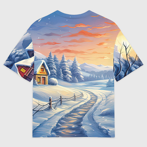 Мужская футболка оверсайз Новогодний дракон 2024 / 3D-принт – фото 2