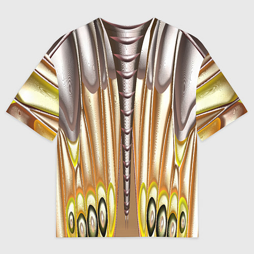 Мужская футболка оверсайз Абстрактный рисунок по мотивам крыла бабочки / 3D-принт – фото 2