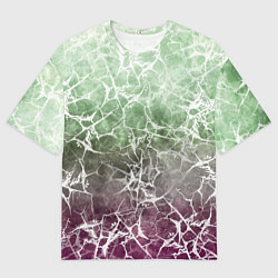 Мужская футболка оверсайз Абстракция - spider web on purple-green background