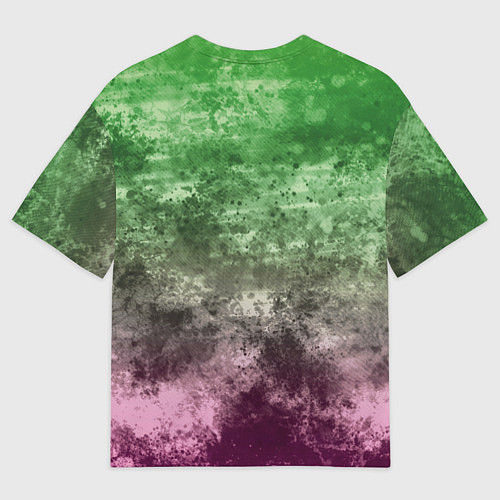 Мужская футболка оверсайз Абстракция - Фиолетово-зеленый бардак / 3D-принт – фото 2