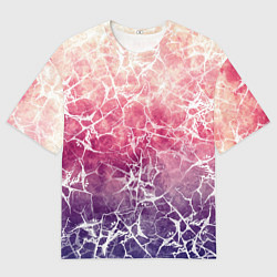 Мужская футболка оверсайз Абстракция - паутинка на сине-красном фоне
