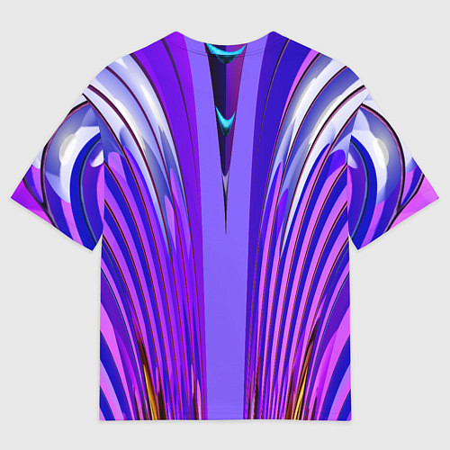 Мужская футболка оверсайз Фиолетовые линии и полосы / 3D-принт – фото 2