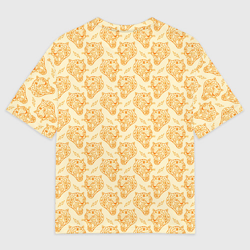 Мужская футболка оверсайз Рычания тигра / 3D-принт – фото 2