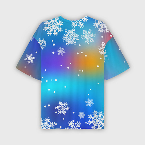 Мужская футболка оверсайз Снегопад на Новый год / 3D-принт – фото 2