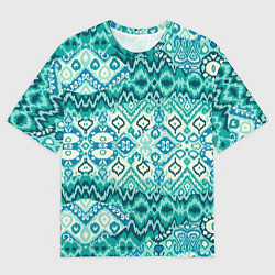 Футболка оверсайз мужская Орнамент узбекского народа - икат, цвет: 3D-принт