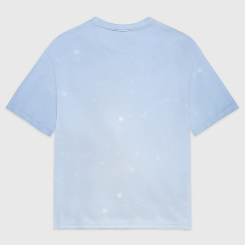 Мужская футболка оверсайз Новогодняя кошечка в пальто / 3D-принт – фото 2