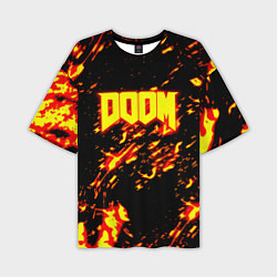 Футболка оверсайз мужская Doom огненный стиль ад марса, цвет: 3D-принт
