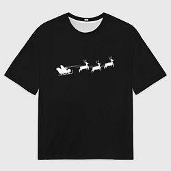 Футболка оверсайз мужская Санта Клаус - минимализм, цвет: 3D-принт