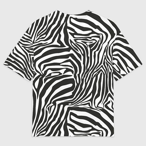 Мужская футболка оверсайз Шкура зебры черно - белая графика / 3D-принт – фото 2