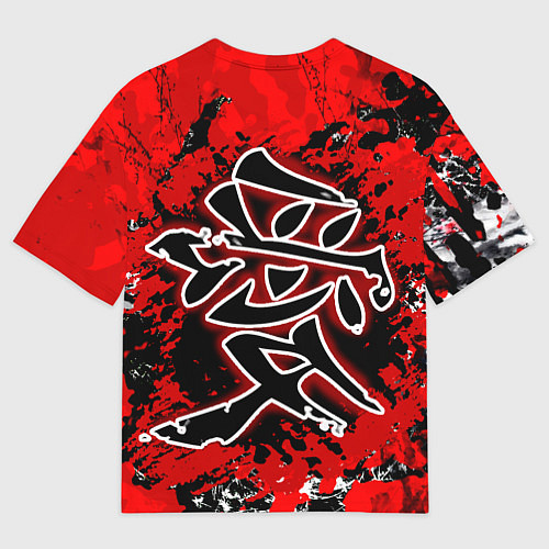 Мужская футболка оверсайз Иероглиф любовь / 3D-принт – фото 2