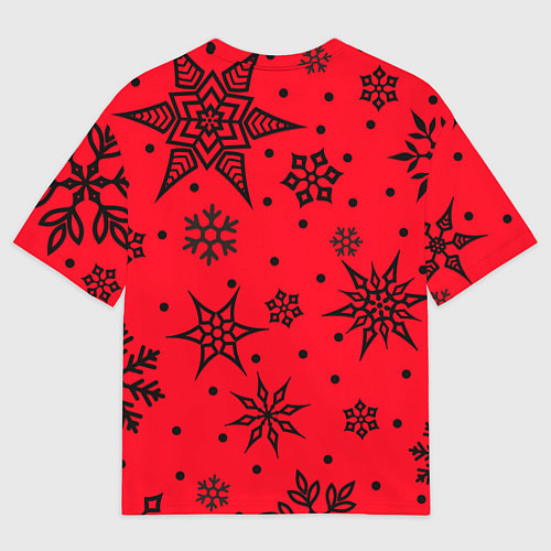 Мужская футболка оверсайз Праздничный снег / 3D-принт – фото 2