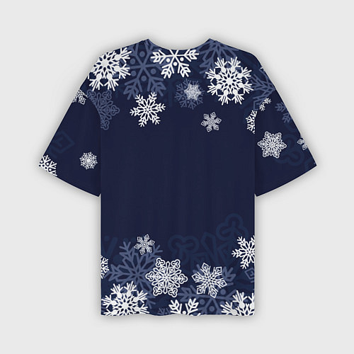 Мужская футболка оверсайз Воздушные снежинки / 3D-принт – фото 2
