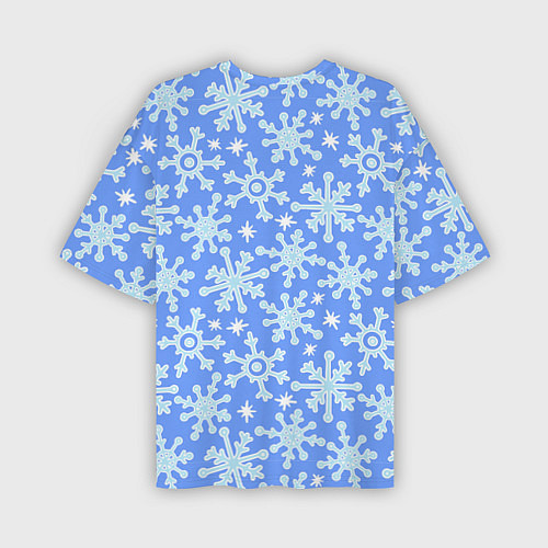 Мужская футболка оверсайз Мультяшные снежинки / 3D-принт – фото 2
