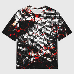 Мужская футболка оверсайз Черные разломы