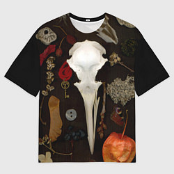 Футболка оверсайз мужская Череп и физалис over, цвет: 3D-принт