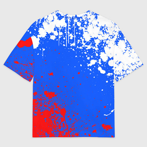 Мужская футболка оверсайз Флаг России - брызги / 3D-принт – фото 2