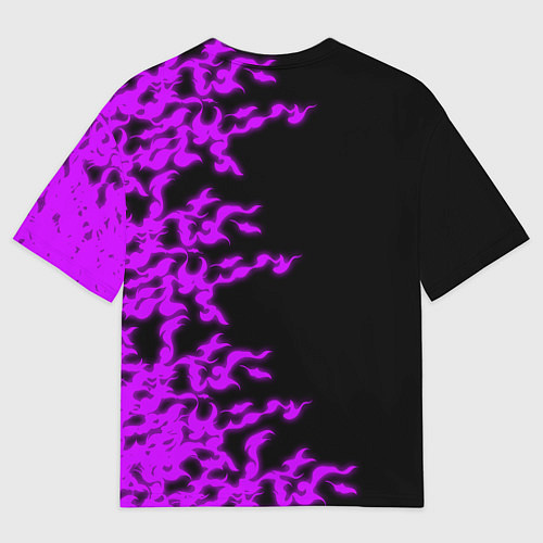 Мужская футболка оверсайз Маки Зенин и фиолетовый огонь - Магическая битва / 3D-принт – фото 2