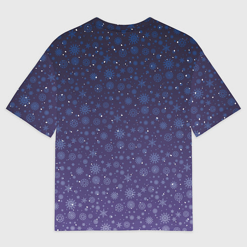 Мужская футболка оверсайз Дракончик и снежинки / 3D-принт – фото 2