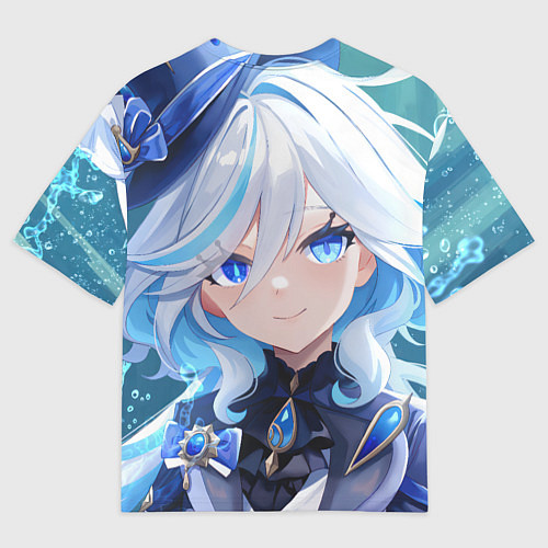 Мужская футболка оверсайз Genshin Impact Furina Smile / 3D-принт – фото 2