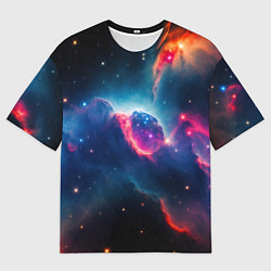 Футболка оверсайз мужская Арт яркий космос, цвет: 3D-принт