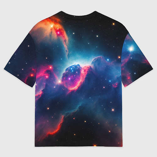 Мужская футболка оверсайз Арт яркий космос / 3D-принт – фото 2