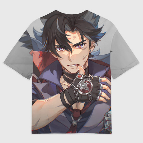 Мужская футболка оверсайз Genshin Impact Ризли / 3D-принт – фото 2